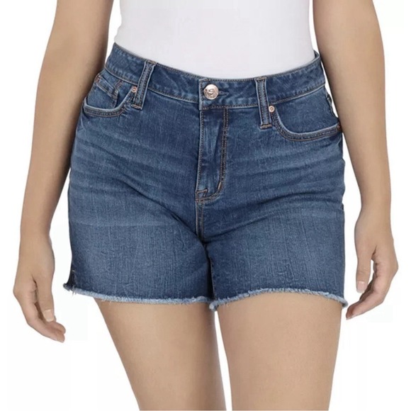 Seven7 Pants - Seven7 Women's 5" Fray Hem Denim Weekend Short | Curious Color Size 4 Adult